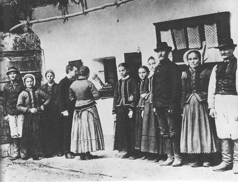 Bartók cseh népzenegyűjtés közben, 1908-ban